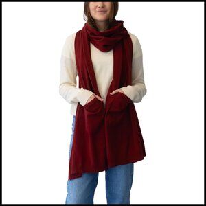 Soft Cotton Cashmere Wrap Scarf with Pockets Cozy Minimal Chic Oversized